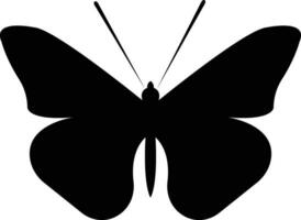 Black  Colored butterfly simple flat design . vector