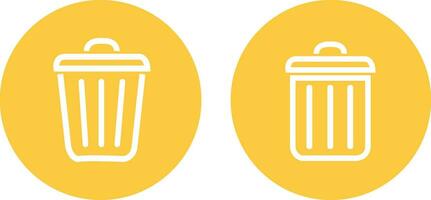 yellow Bin icon set. Trash can collection. Trash icons set. Web icon, delete button. stroke pictogram Delete symbol flat style. vector