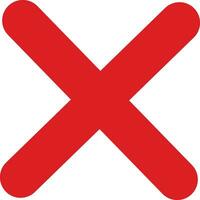Line Red cross sign icon. Wrong mark. Red cross X symbol. Red grunge X icon. Cross brush sign vector