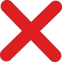 Line Red cross sign icon. Wrong mark. Red cross X symbol. Red grunge X icon. Cross brush sign vector