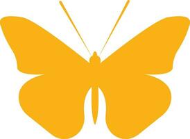 yellow Colored butterfly simple flat design . vector