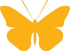 yellow Colored butterfly simple flat design . vector