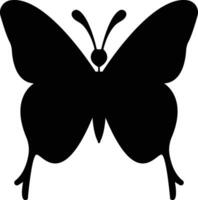 Black  Colored butterfly simple flat design . vector