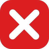 fill Red cross sign icon. Wrong mark. Red cross X symbol. Red grunge X icon. Cross brush sign vector