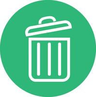 Simple green bin icon. Stroke pictogram. Premium quality symbol. sign for mobile app and web sites. vector