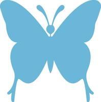 Blue  Colored butterfly simple flat design . vector