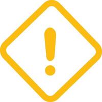 yellow Exclamation mark icons in line style. Danger alarm. Caution risk business concept. Hazard warning attention sign with exclamation mark symbol. vector