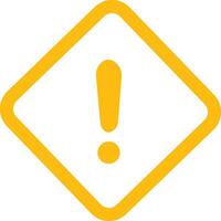 yellow Exclamation mark icons in line style. Danger alarm. Caution risk business concept. Hazard warning attention sign with exclamation mark symbol. vector