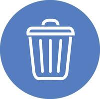 Simple blue bin icon. Stroke pictogram. Premium quality symbol. sign for mobile app and web sites. vector