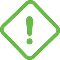 Green Exclamation mark icons in line style. Danger alarm . Caution risk business concept. Hazard warning attention sign with exclamation mark symbol. vector