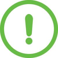 Green Exclamation mark icons in line style. Danger alarm . Caution risk business concept. Hazard warning attention sign with exclamation mark symbol. vector