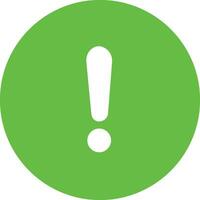 Green Exclamation mark icons in fill style. Danger alarm . Caution risk business concept. Hazard warning attention sign with exclamation mark symbol. vector