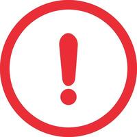 Red Exclamation mark icons in line style. Danger alarm . Caution risk business concept. Hazard warning attention sign with exclamation mark symbol. vector