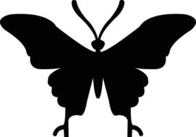 Black  Colored butterfly simple flat design . vector