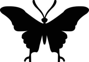 Black  Colored butterfly simple flat design . vector