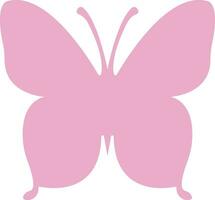 Pink  Colored butterfly simple flat design . vector