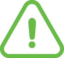 Green Exclamation mark icons in line style. Danger alarm . Caution risk business concept. Hazard warning attention sign with exclamation mark symbol. vector