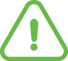 Green Exclamation mark icons in line style. Danger alarm . Caution risk business concept. Hazard warning attention sign with exclamation mark symbol. vector