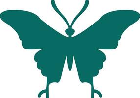Black  Colored butterfly simple flat design . vector