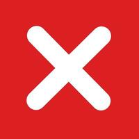 fill Red cross sign icon. Wrong mark. Red cross X symbol. Red grunge X icon. Cross brush sign vector