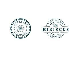 Hibiscus flower plant logo. vector