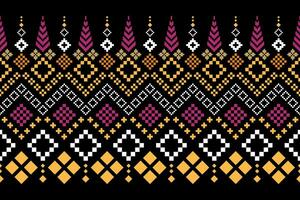 Cross stitch colorful geometric traditional ethnic pattern Ikat seamless pattern abstract design for fabric print cloth dress carpet curtains and sarong Aztec African Indian Indonesian vector