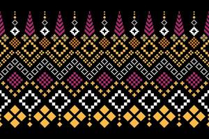 Cross stitch colorful geometric traditional ethnic pattern Ikat seamless pattern abstract design for fabric print cloth dress carpet curtains and sarong Aztec African Indian Indonesian vector