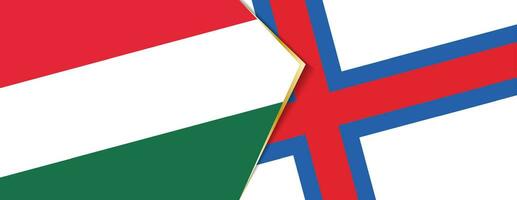 Hungary and Faroe Islands flags, two vector flags.