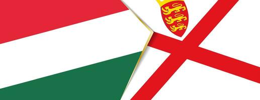 Hungary and Jersey flags, two vector flags.