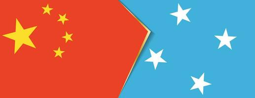 China and Micronesia flags, two vector flags.