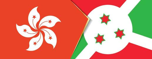 Hong Kong and Burundi flags, two vector flags.