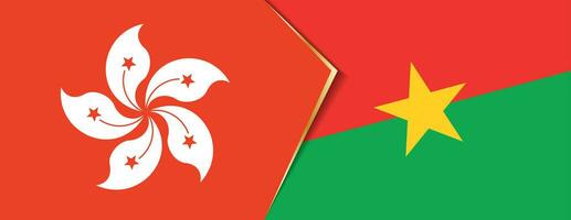 Hong Kong and Burkina Faso flags, two vector flags.