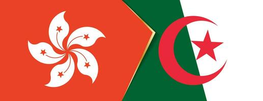 Hong Kong and Algeria flags, two vector flags.