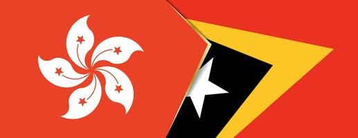 hong kong y este Timor banderas, dos vector banderas