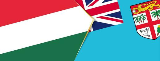 Hungary and Fiji flags, two vector flags.