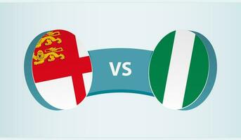 Sark versus Nigeria, team sports competition concept. vector