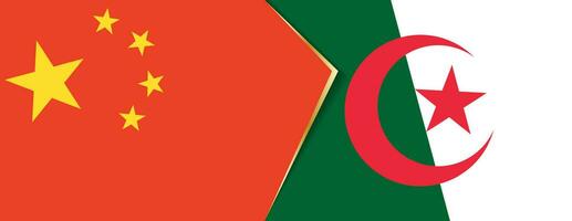 China and Algeria flags, two vector flags.