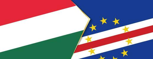 Hungary and Cape Verde flags, two vector flags.