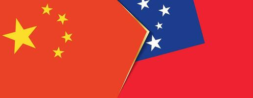 China y Samoa banderas, dos vector banderas
