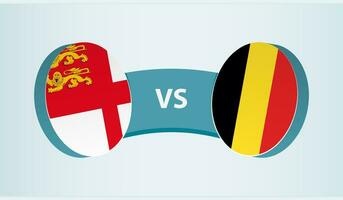 Sark versus Belgium, team sports competition concept. vector