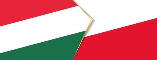 Hungary and Poland flags, two vector flags.