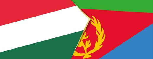 Hungary and Eritrea flags, two vector flags.