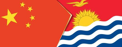 China and Kiribati flags, two vector flags.