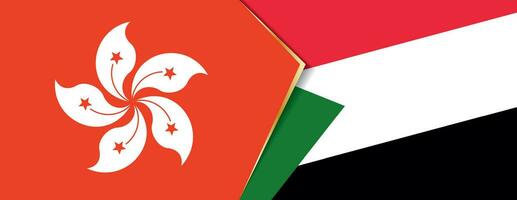 Hong Kong and Sudan flags, two vector flags.