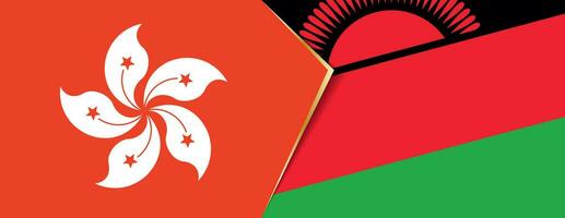 Hong Kong and Malawi flags, two vector flags.