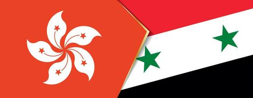 Hong Kong and Syria flags, two vector flags.