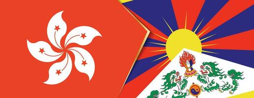 Hong Kong and Tibet flags, two vector flags.