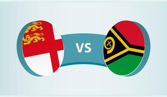 Sark versus Vanuatu, team sports competition concept. vector