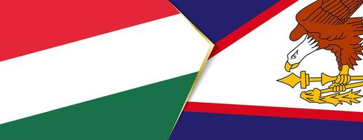 Hungary and American Samoa flags, two vector flags.