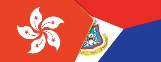 Hong Kong and Sint Maarten flags, two vector flags.